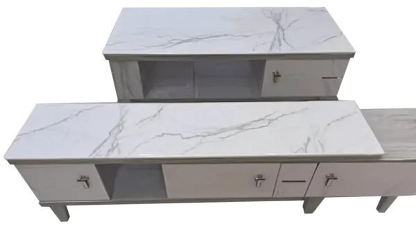 Table basse blanc effet marbre