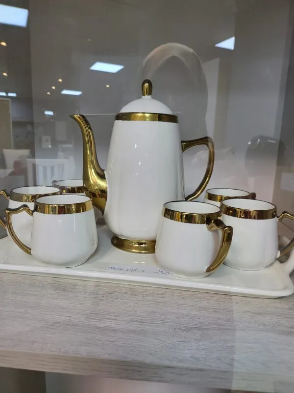 Service à thé 8 pièces : 6 tasses + théière