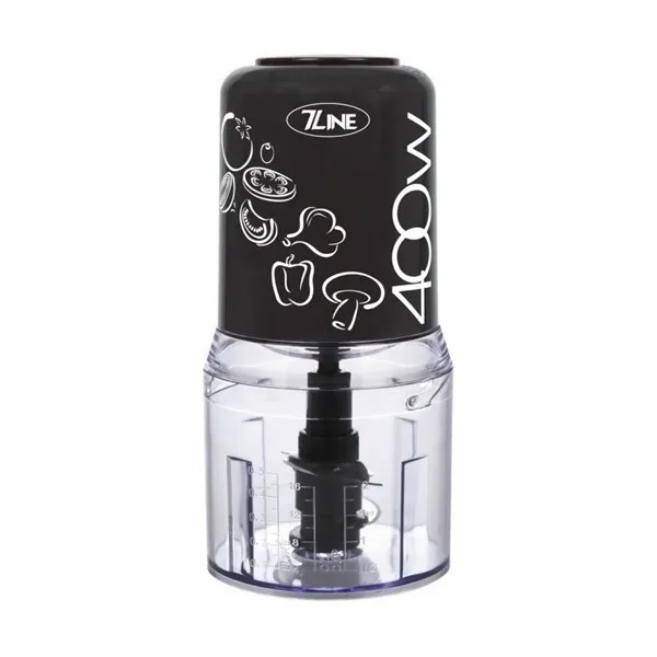 Mini hachoir 500 ml 400 W 7LINE noir, lames inox