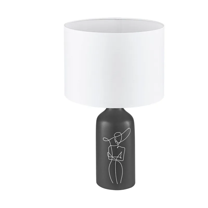 Lampe de table vinoza 1X40W E27 H535 ceram/noir/textile