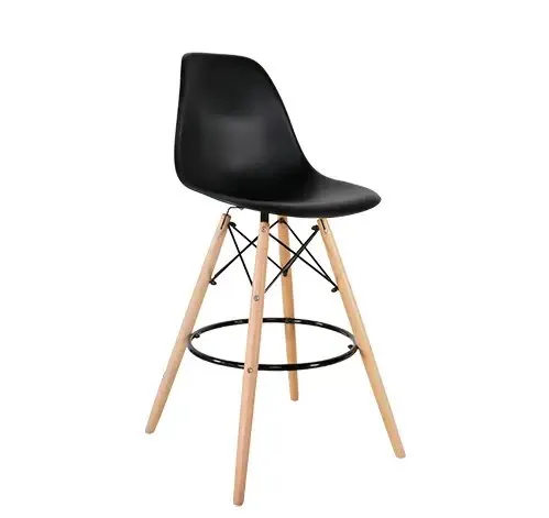 Chaise de bar pieds bois – Noire