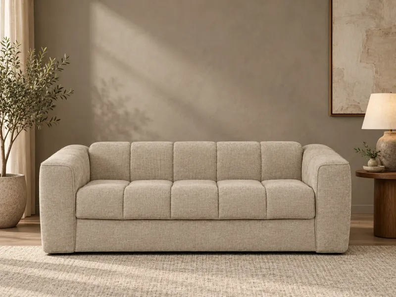 Canapé convertible 3 places Stella Sand 209×99 cm