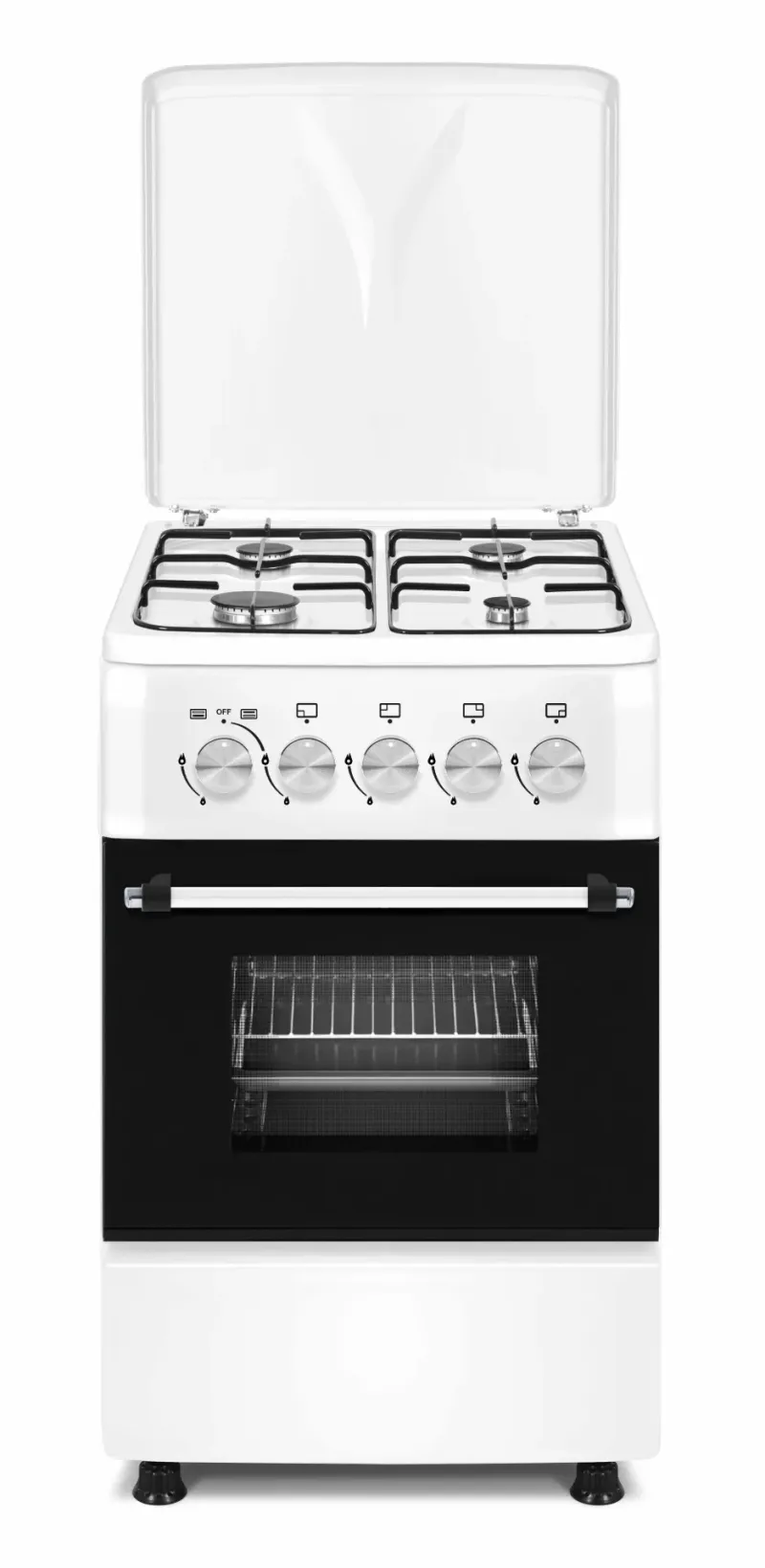 Cuisinière blanche 4 feux gaz + four électrique classe A – OCGR5540
