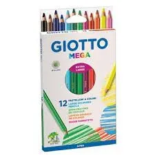 Étui de 12 crayons de couleur Giotto Mega, bois PEFC