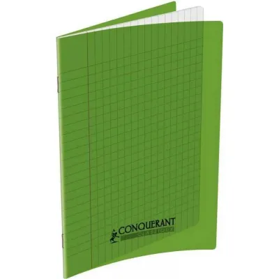 Cahier 17×22 cm 96 pages Seyès 90 g couverture polypro vert – Conquérant