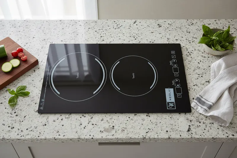 Plaque de cuisson encastrable 2 feux vitrocéramique Touch Control – Noir vitré
