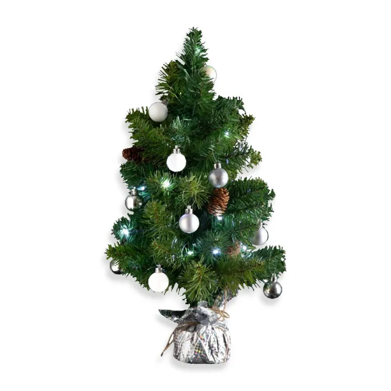 Sapin décoré avec guirlande cuivrée – 50 cm