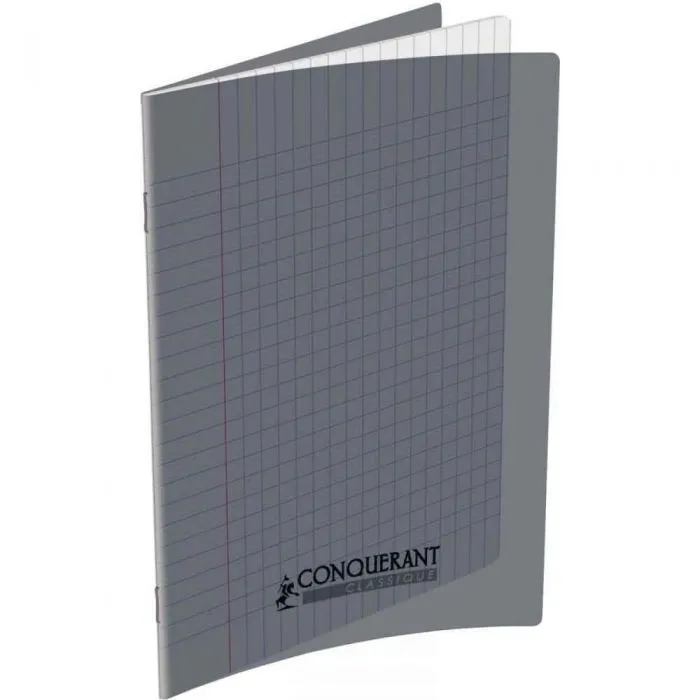 Cahier Conquérant A4 96 pages Seyès, polypro gris