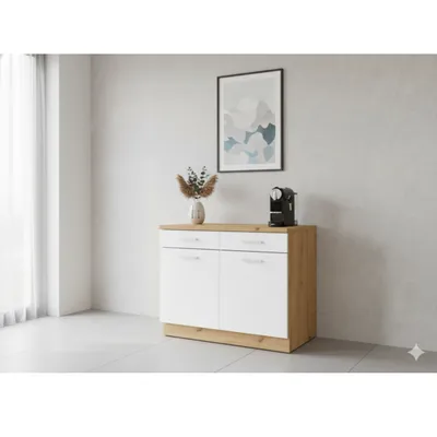 Buffet bas de cuisine Maria 1 m finition chêne