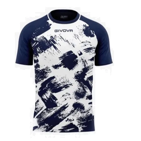 Maillot de football Givova blanc et bleu marine
