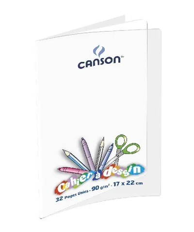 Cahier de dessin Conquérant 17×22 cm, 32 pages unies, papier 90g