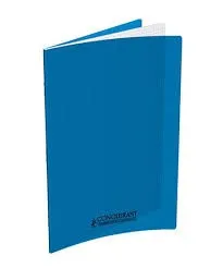 Cahier Conquérant 24×32 cm, 96 pages petits carreaux 5 mm, polypro bleu