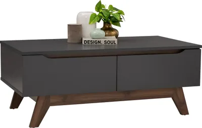 Table basse 2 tiroirs noire