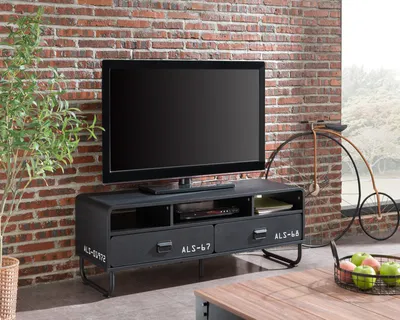 Meuble TV style industriel noir