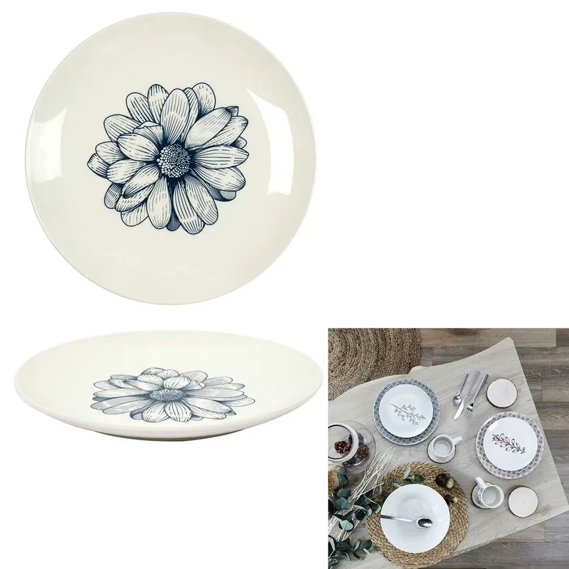 Assiette cottage porcelaine 20CM bleu