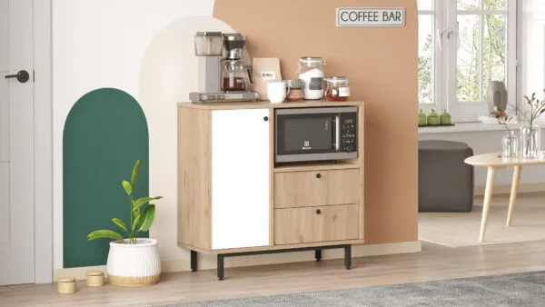 Buffet blanc 88×35,5×85 cm design contemporain