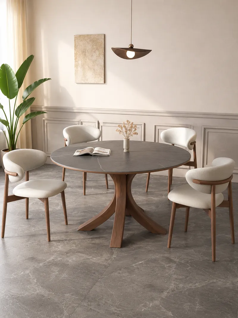 Table à manger ronde en bois – Ø 130 cm, hauteur 75 cm