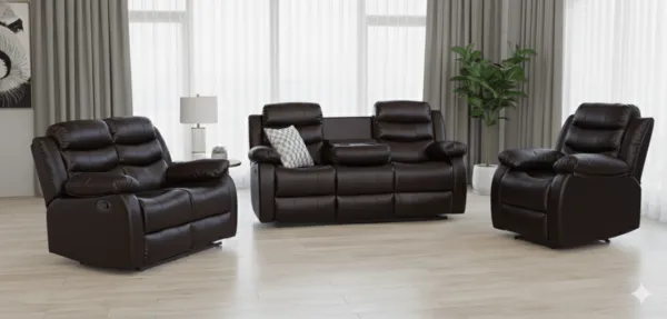 Salon relax 1+2+3 en pu marron xlh-9023