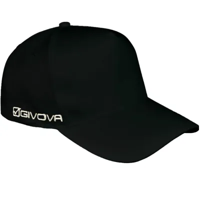 Casquette Givova 5 panneaux coton noire