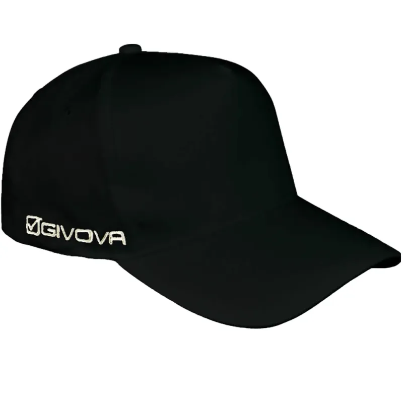 Casquette Givova 5 panneaux coton noire