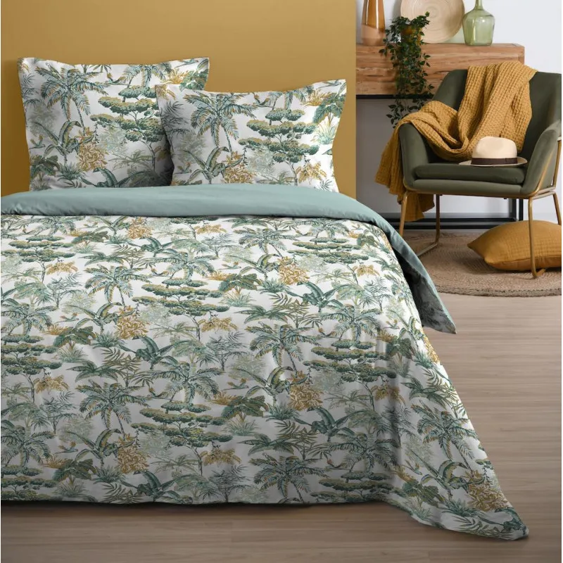 Parure housse de couette mafate vert 240X220