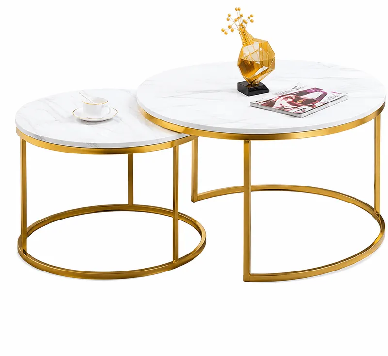 Table basse gigogne – lot de 2 tables gigognes superposables