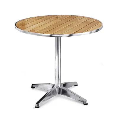 Table aluminium et rotin 70×70 cm
