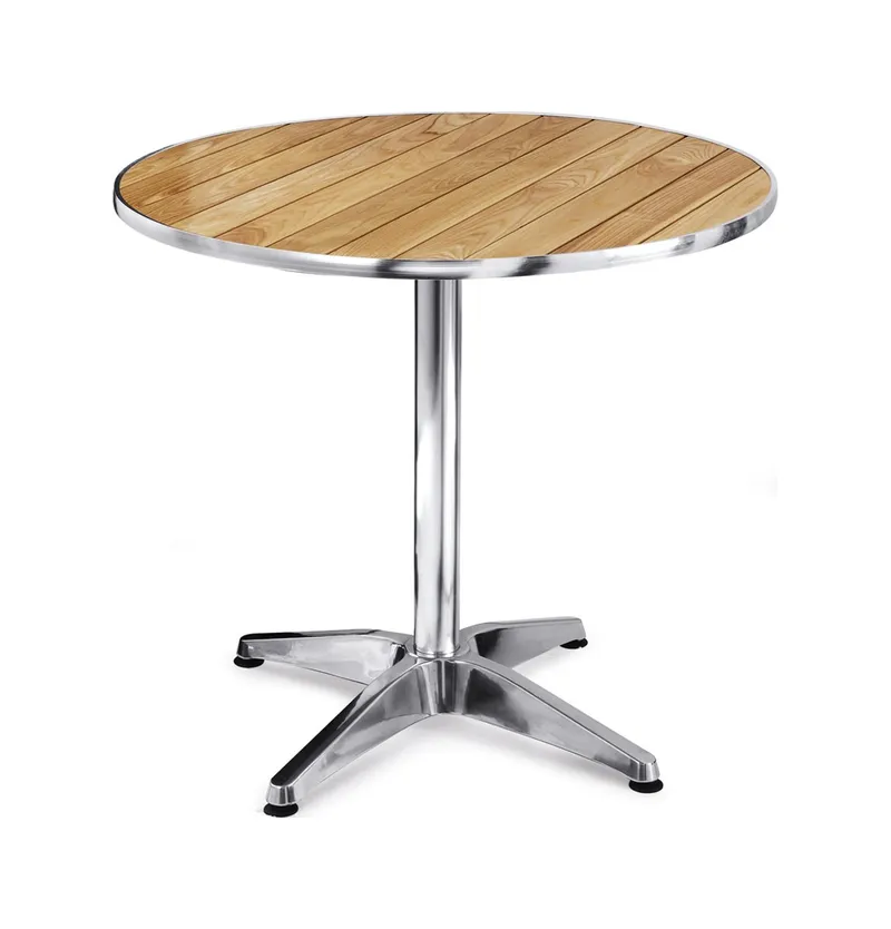 Table aluminium et rotin 70×70 cm