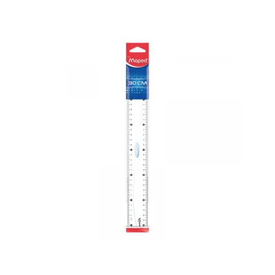 Règle plate triple décimètre 30cm avec poignée- Maped
