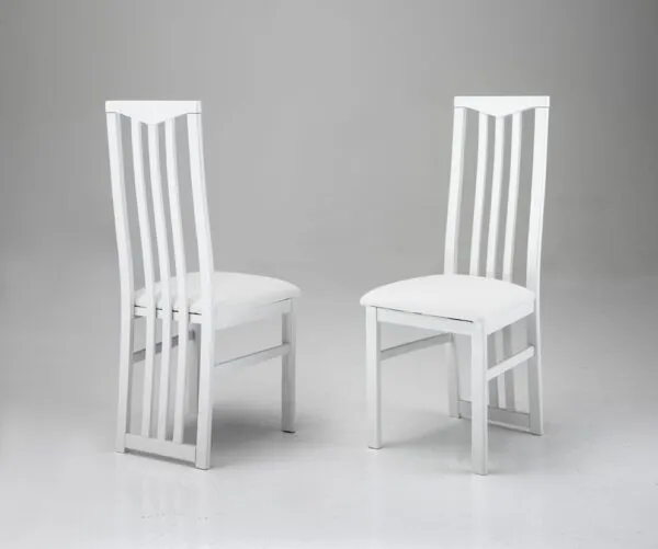 Chaise diva baton blanche assise anthracite