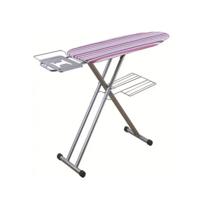 Table à repasser 117×41 cm coton avec porte-vêtements
