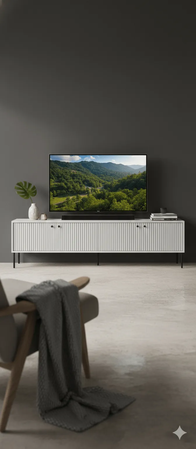 Table basse TV – 207 × 54,8 × 41 cm – Modèle Iris