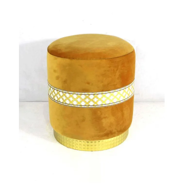 Pouf rond D40 x H40 cm – MDF et mousse PU