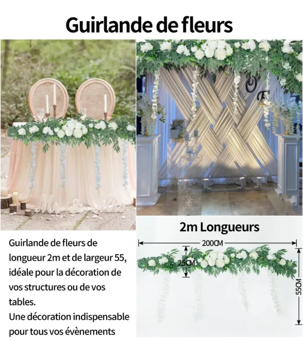 Guirlande de fleurs pour arche 200 × 55 cm