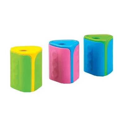Taille-crayon 1 usage avec réservoir coloris assortis