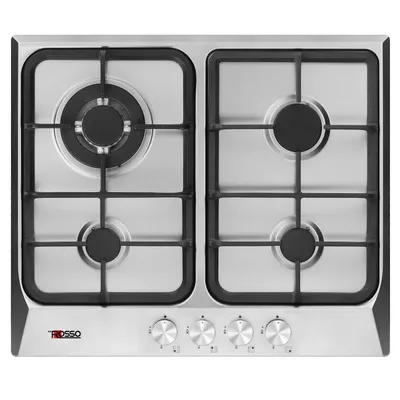 Plaque de cuisson gaz Derosso NDR-4FG-I 4 feux 60 cm inox fonte + wok