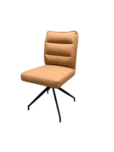 Chaise pivotante en cuir – coloris orange – CHAISE-CY903