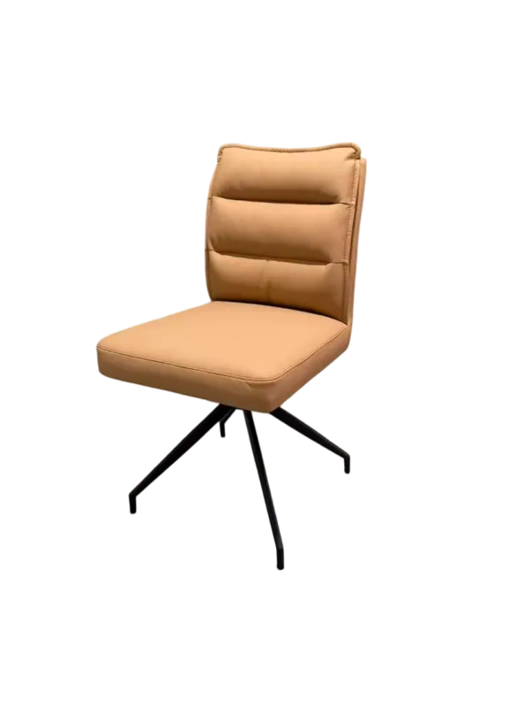 Chaise pivotante en cuir – coloris orange – CHAISE-CY903
