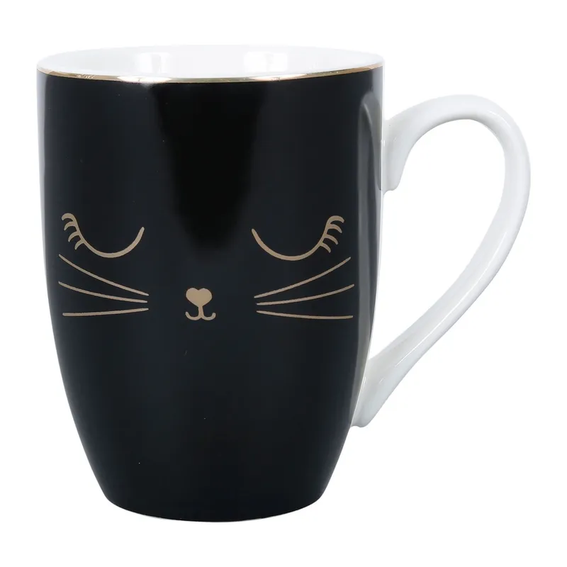 Mug cof miaou noir+dore 35CL