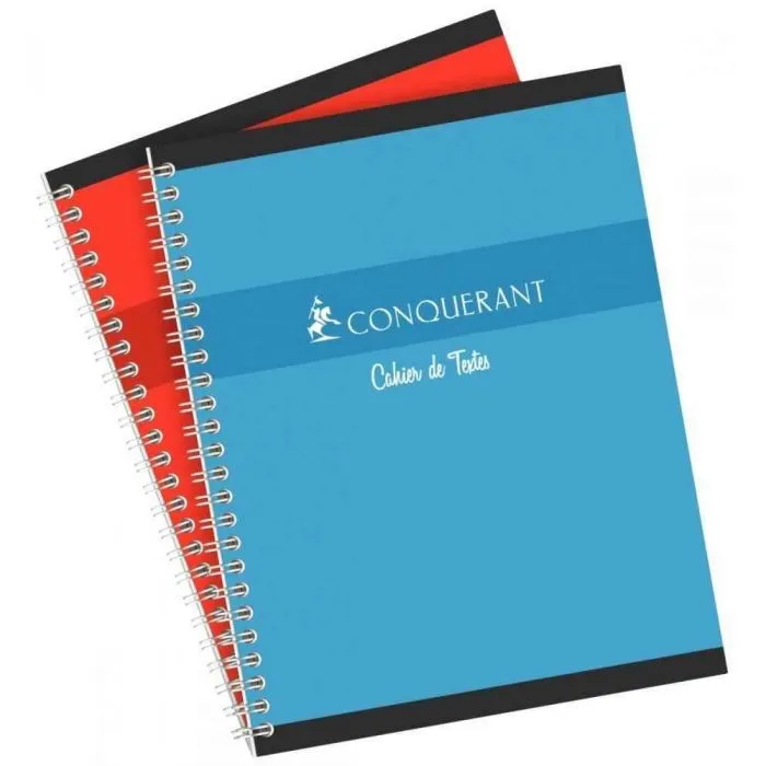 Cahier de textes reliure intégrale Conquérant 17×22 cm, 124 pages Seyès