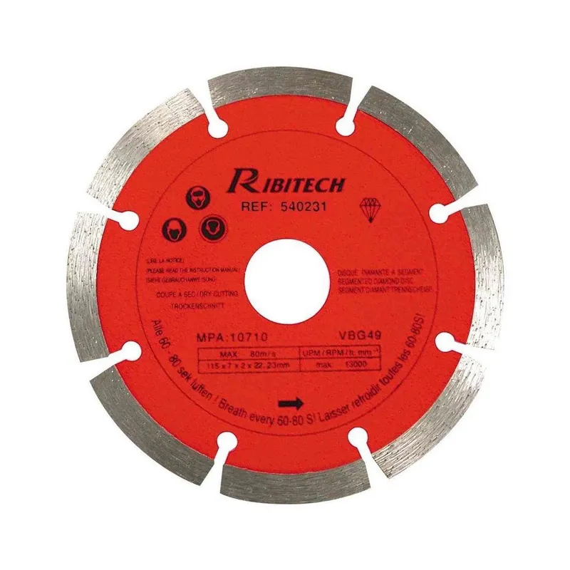 Disque diamant segmenté pour meuleuse – coupe béton, carrelage et maçonnerie