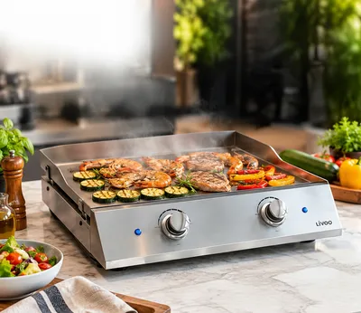 Plancha semi-professionnelle au gaz – cuisson puissante pour usage intensif