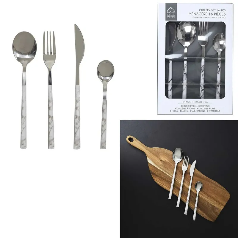 Menagere effet marbre 16PCS