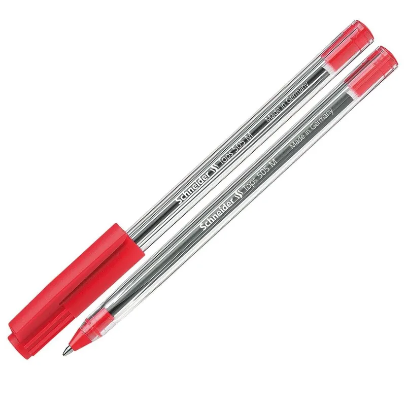 Stylo bille rouge pointe moyenne 505 M Tops (lot de 50) – Schneider