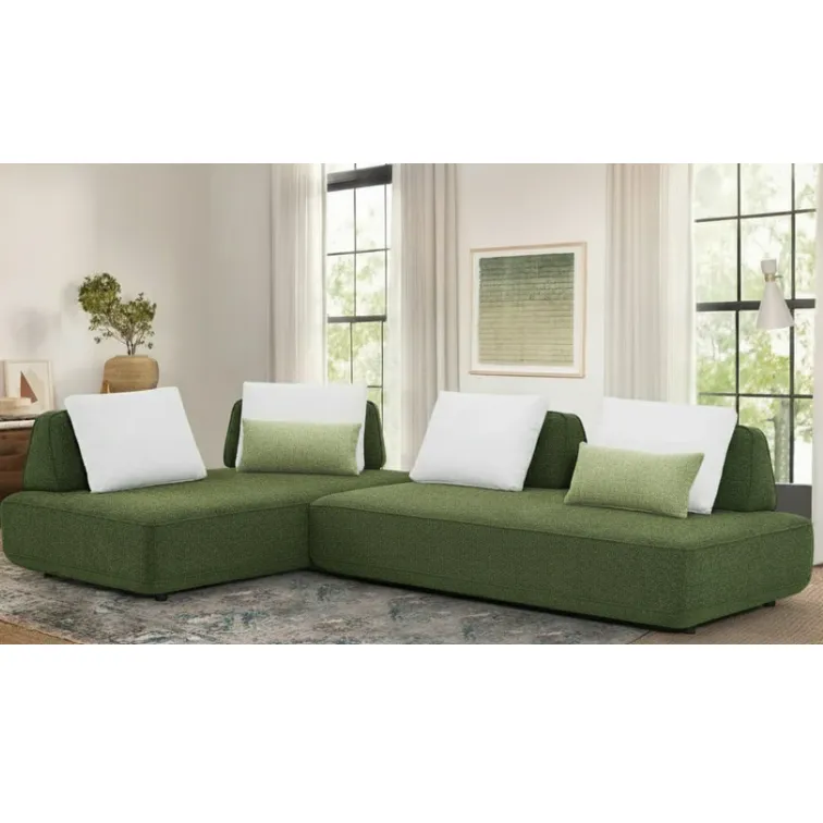 Canapé d'angle Milan vert foncé 316×204×84 cm