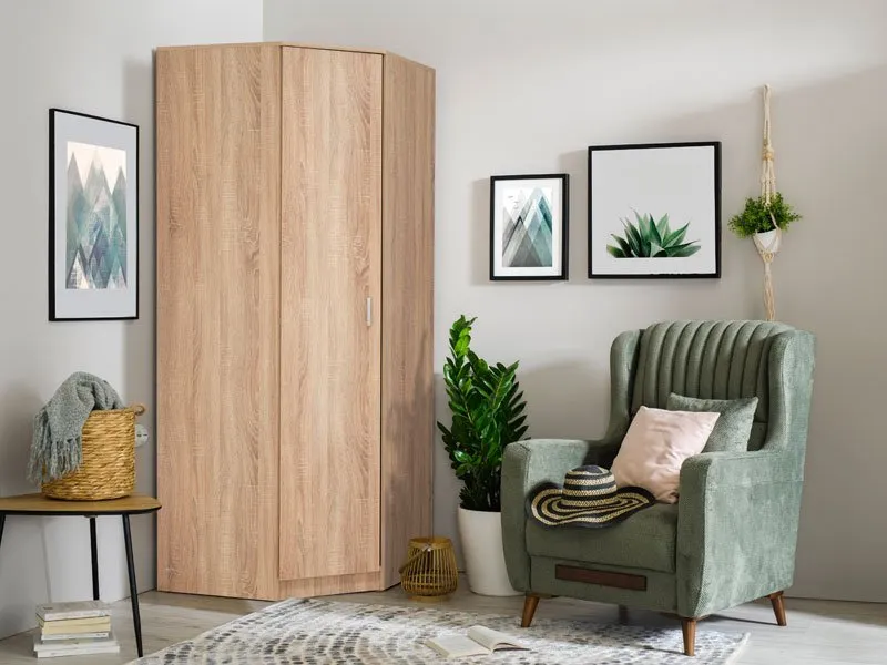 Armoire d&rsquo;angle HANA 80x80x205 cm