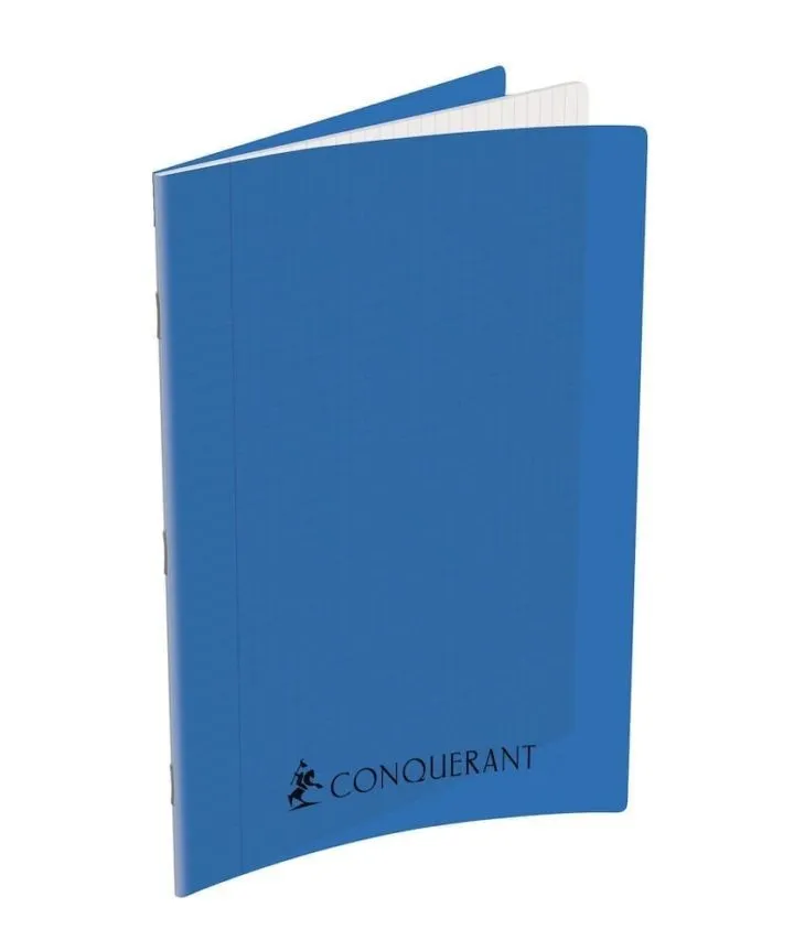 Cahier Conquérant A4 192 pages Seyès, polypro bleu