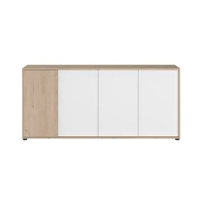 Buffet Ewen 3 portes chêne Jackson et noir 183×83×40 cm