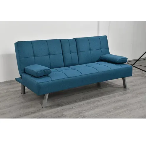 Canapé clic-clac convertible bleu turquoise 168x78x77 cm