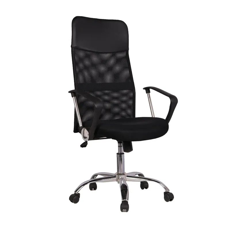 Fauteuil de bureau noir avec accoudoirs